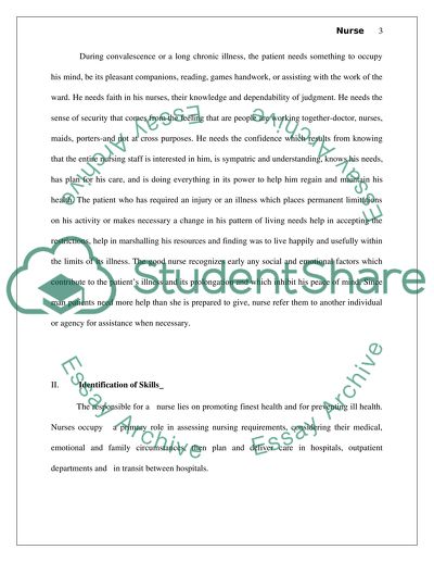 Application of Nursing Skills