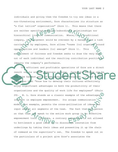 W.L. Gore and Corporate Culture