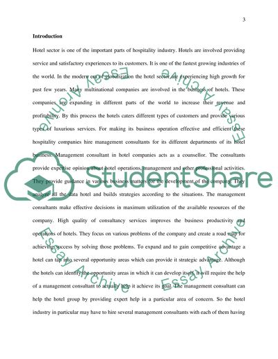 What are the key opportunities for the hotel sector to engage with management consultants