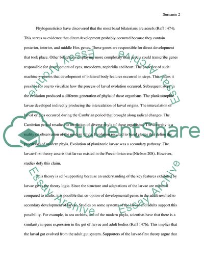 Evolution of Planktonic Larval Forms from Benthic Bilateral Animals