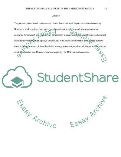 The Impact of Small Business on the American Economy