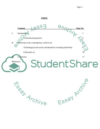 Concept of Ideal Body in Ancient Art to That of the Postmodern Concept