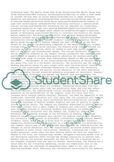 The Apollo Group Case Study Analysis