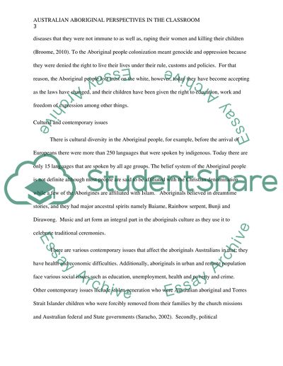 Australian Aboriginal Perspectives in the Classroom