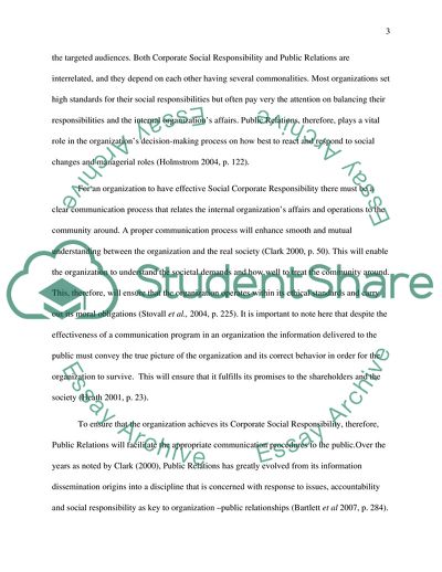 Corporate Social Responsibility and Public Relations