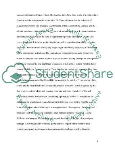 Has Globalization Undermined the Concept of State Sovereignty