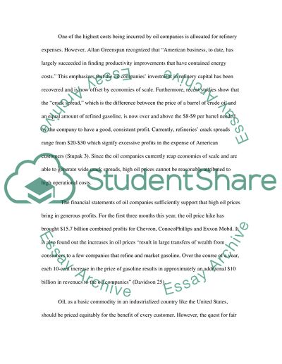 Are Current Oil Prices Fair