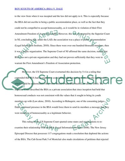 Boy Scouts of America (BSA) v. Dale