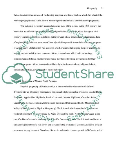 Geography of Africa, South Asia, North America in Physical Side