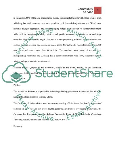 Community Serrvice in Sichuan Provincial Commitee