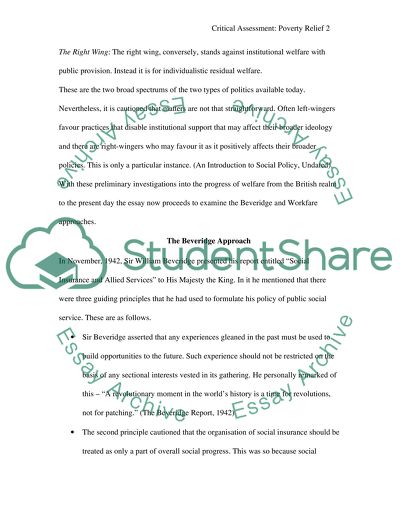 Beveridge Approach vs Workfare Approach