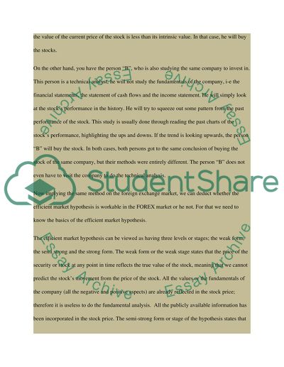 Does the efficient market theory apply on the FOREX market