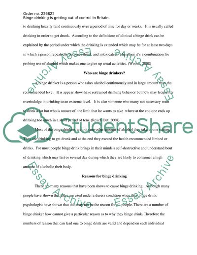 Binge Drinking in Britain