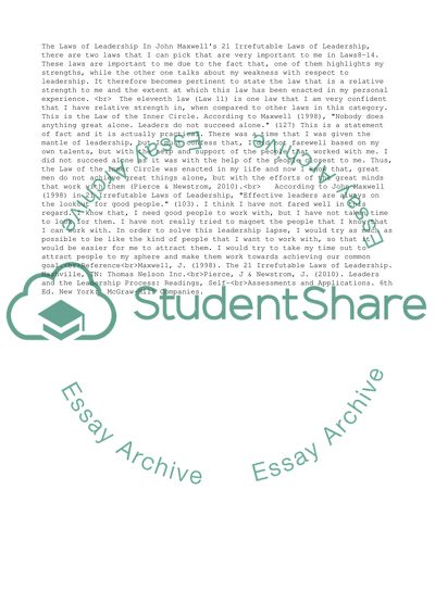 The Laws of Leadership