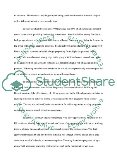 Teen prevention of sex summary of past paper
