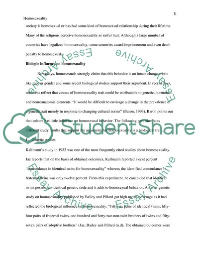 Biological Causes of Homosexuality