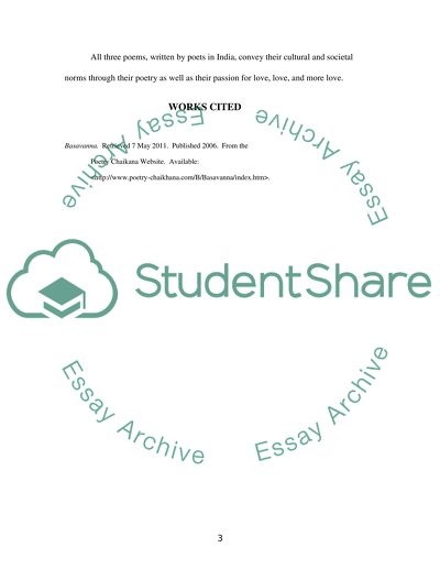 World Literature:Reading Response to Three Different Poems