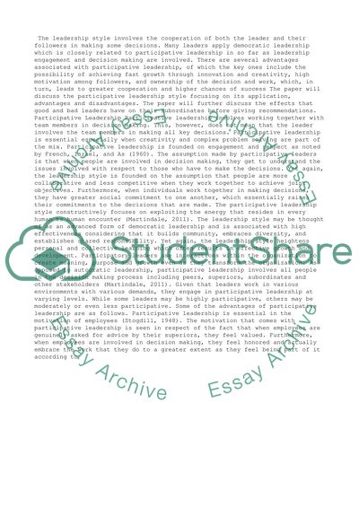 Leadership in an Organization