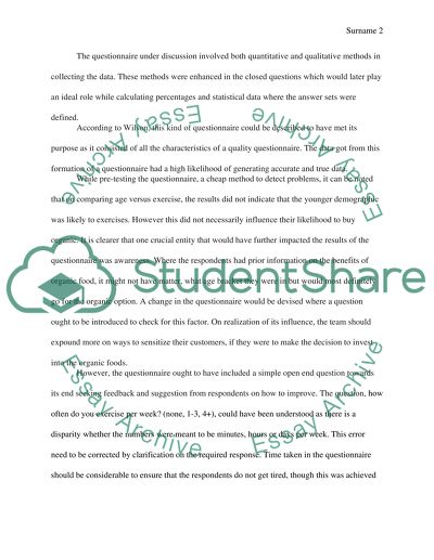 Marketing research about organic food