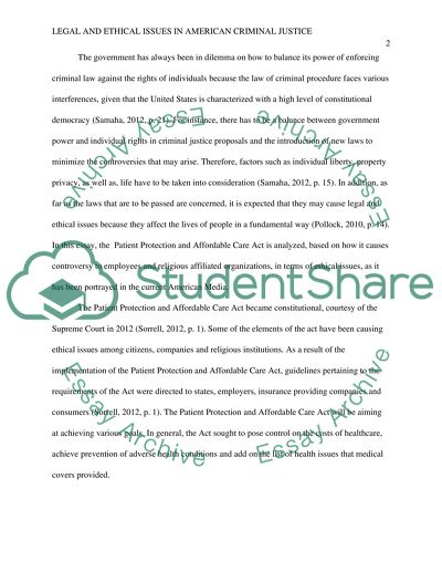 Legal and Ethical Issues in American Criminal Justice