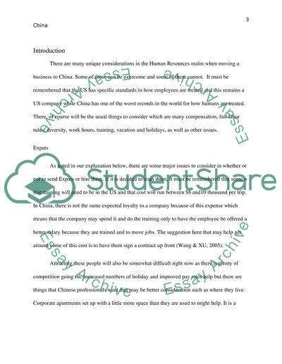 HR business expansion to china