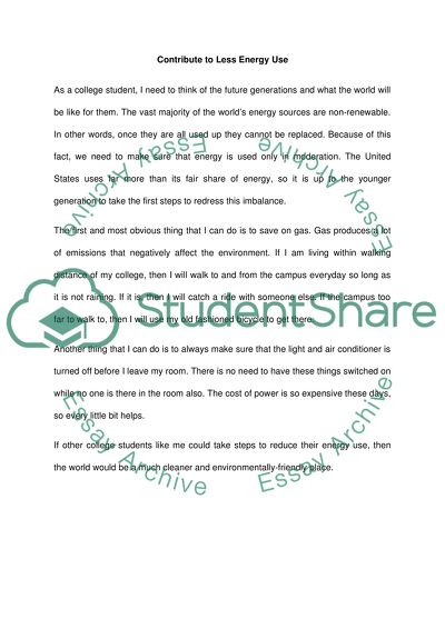 Energy for Moderation