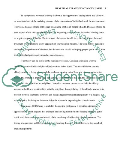 Margaret Newmans Theory of Health As Expanding Consciousness