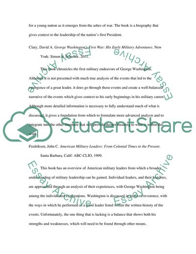 George Washington as a Military Leader