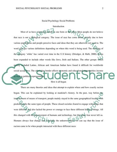 Social Problems Due to Racism