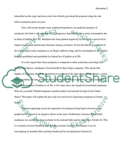 Legalizing Marijuana