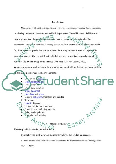 Waste Process and Sustainable Development