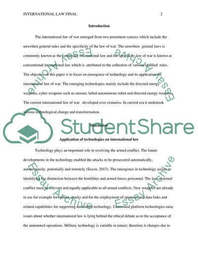 Application of Technologies on International Law