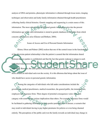 Ethical and Moral Considerations in Personal Genetic Information