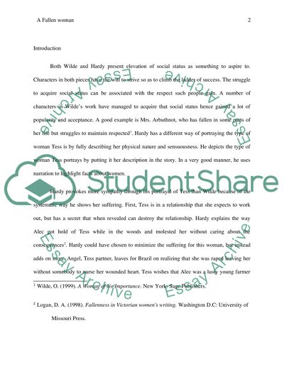 Compare and Contrast Wilde and Hardys Presentation of the Fallen Woman