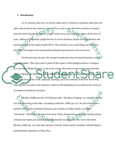 Rites of Spring: The Great War and The Birth of the Modern Age