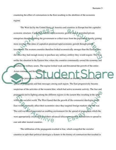 The Growth of Anti Communist Belief in the 20th Century