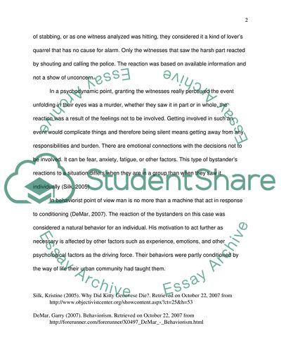 The Psychological Context of Bystanders Apathy