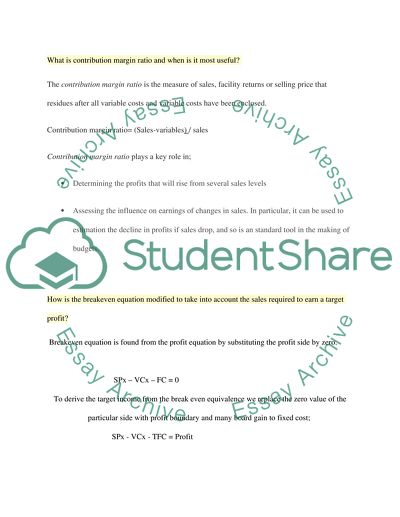 Unit Contribution Margin