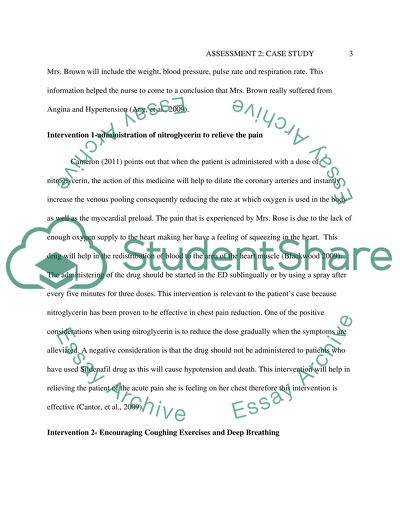 Angina: Result Of Inadequate Supply Of Oxygen