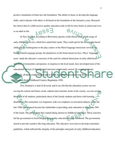 Analysis of Early Childhood Education in New Zealand