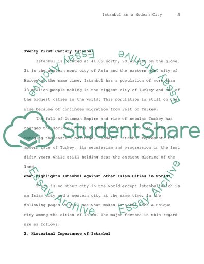 The Factors Which Distinguish Istanbul from the Rest of Islam Cities