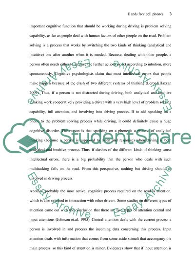 Hands-Free Cell Phones on the Road