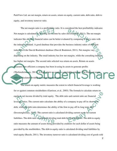 Financial Information for Managers Ref/Def assignment