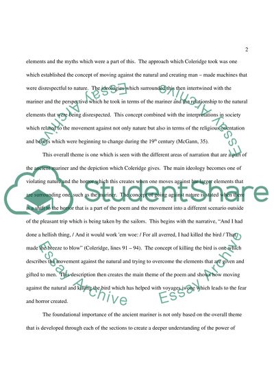 Creating the Power of Nature in Rime of the Ancient Mariner