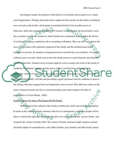 Case study for HNC Social Care