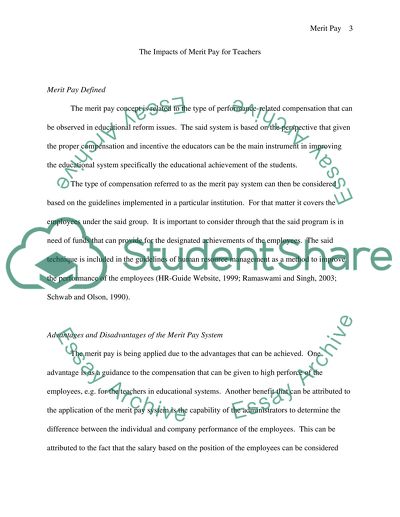 The Effect of Merit Pay on the Improvement of Education