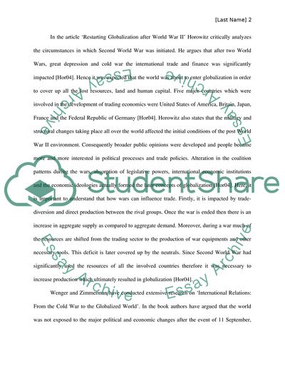 The Effects of World War II on Globalization