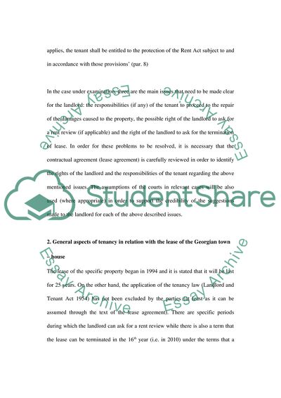 The Case of Georgian Town House Lease