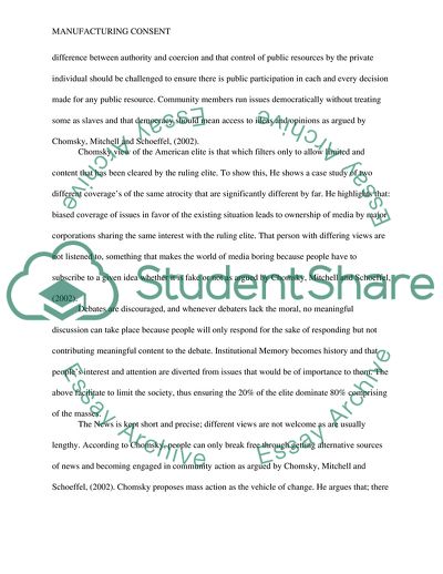 Media Response: Manufacturing Consent