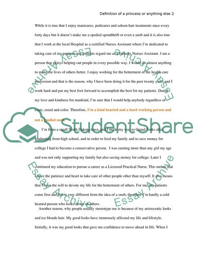 Definition of a princess or anything else